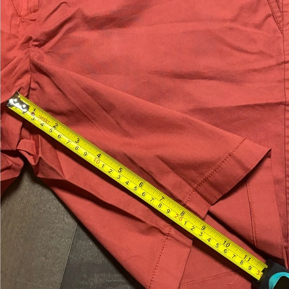 J. Crew Women Coral 100% Cotton Chino Broken In Shorts Size 12 7” - Picture 7 of 7